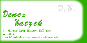 denes watzek business card
